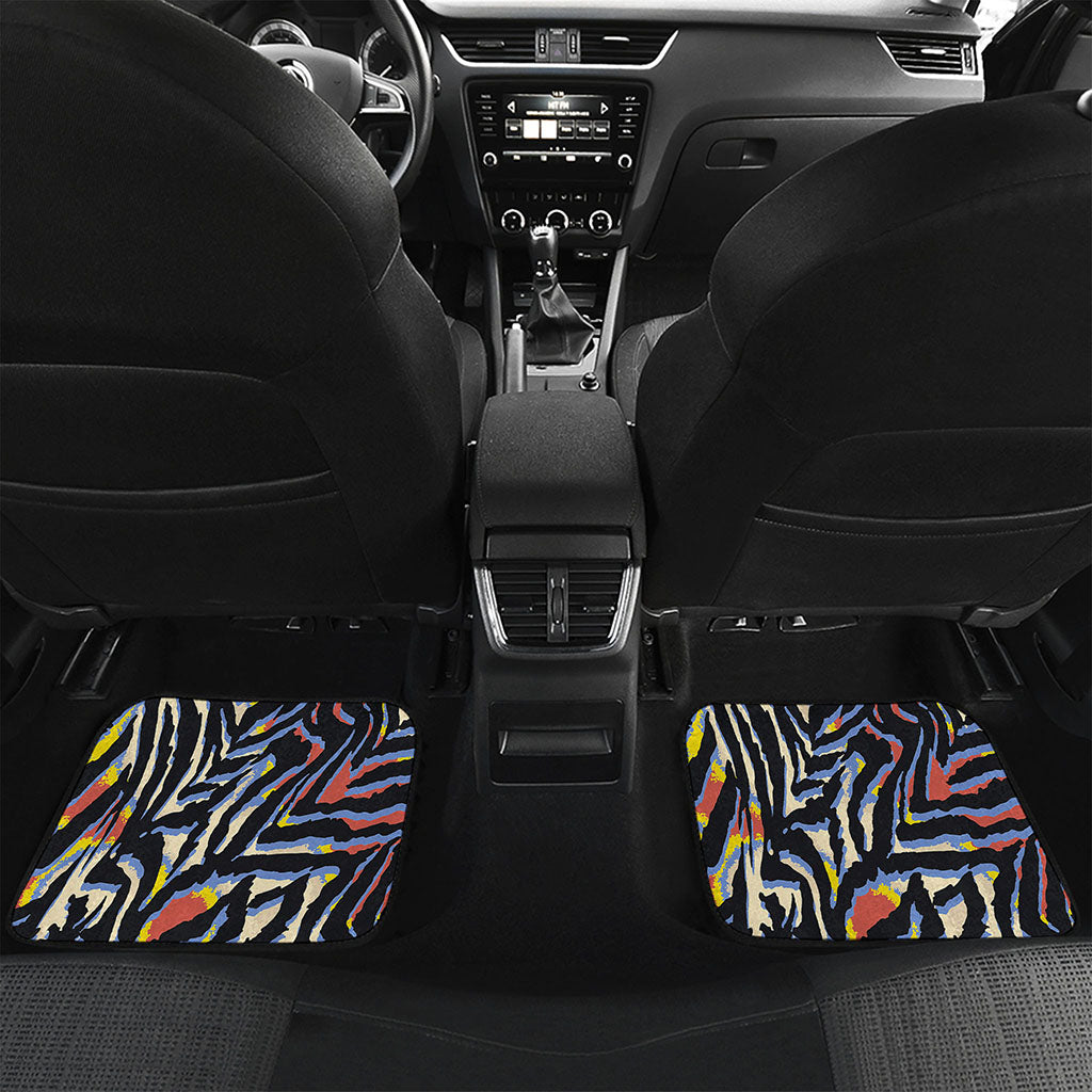 Abstract Zebra Pattern Print Front and Back Car Floor Mats