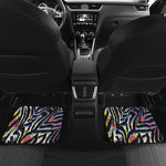 Abstract Zebra Pattern Print Front and Back Car Floor Mats