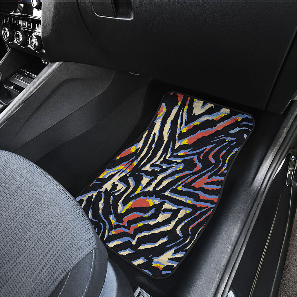 Abstract Zebra Pattern Print Front and Back Car Floor Mats