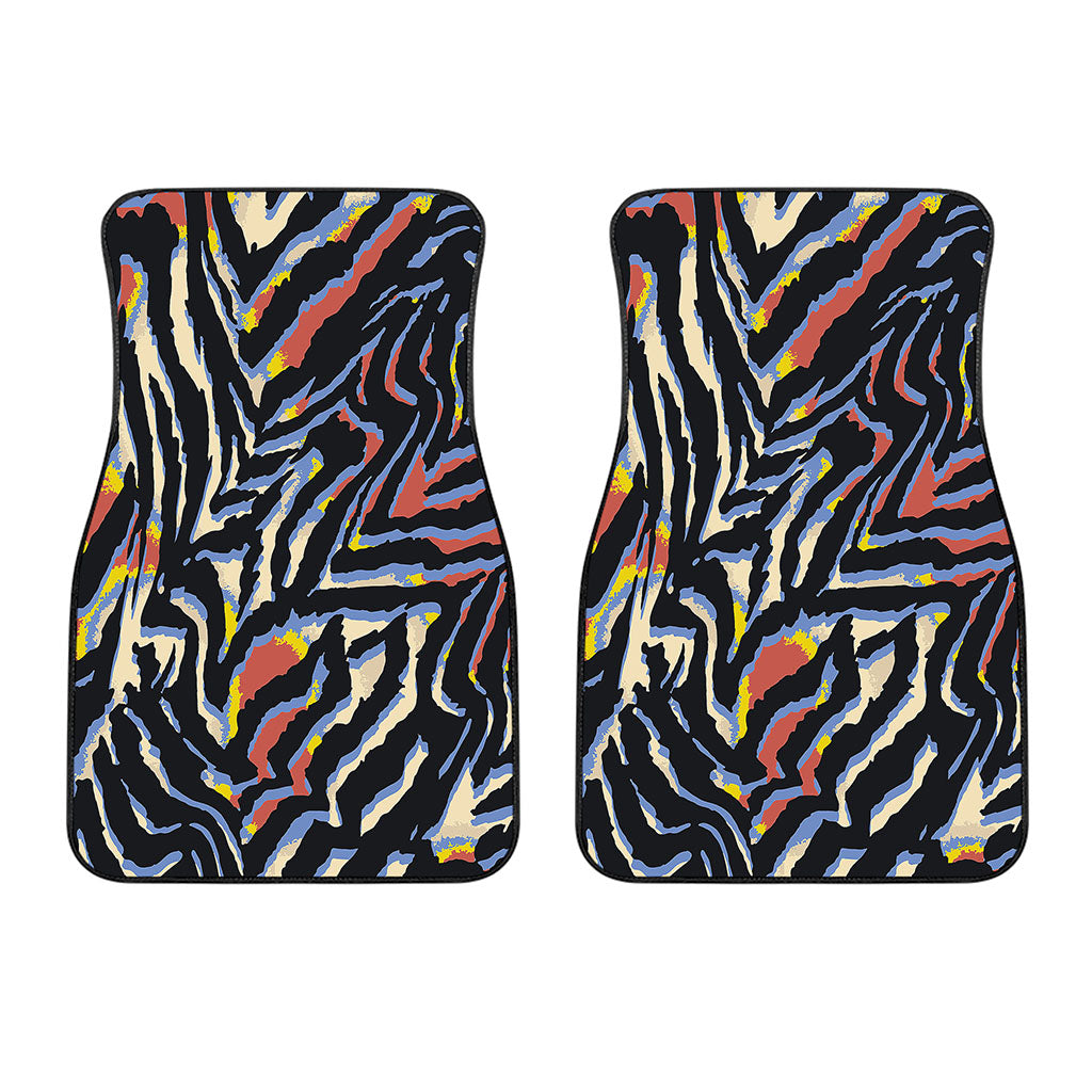 Abstract Zebra Pattern Print Front Car Floor Mats