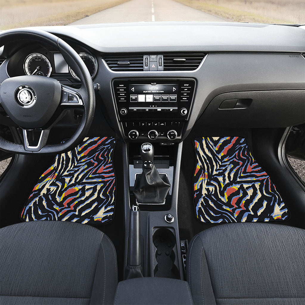 Abstract Zebra Pattern Print Front Car Floor Mats