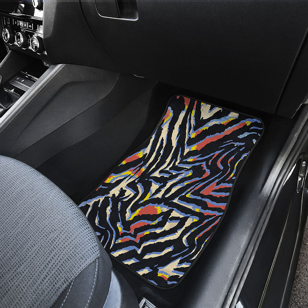 Abstract Zebra Pattern Print Front Car Floor Mats