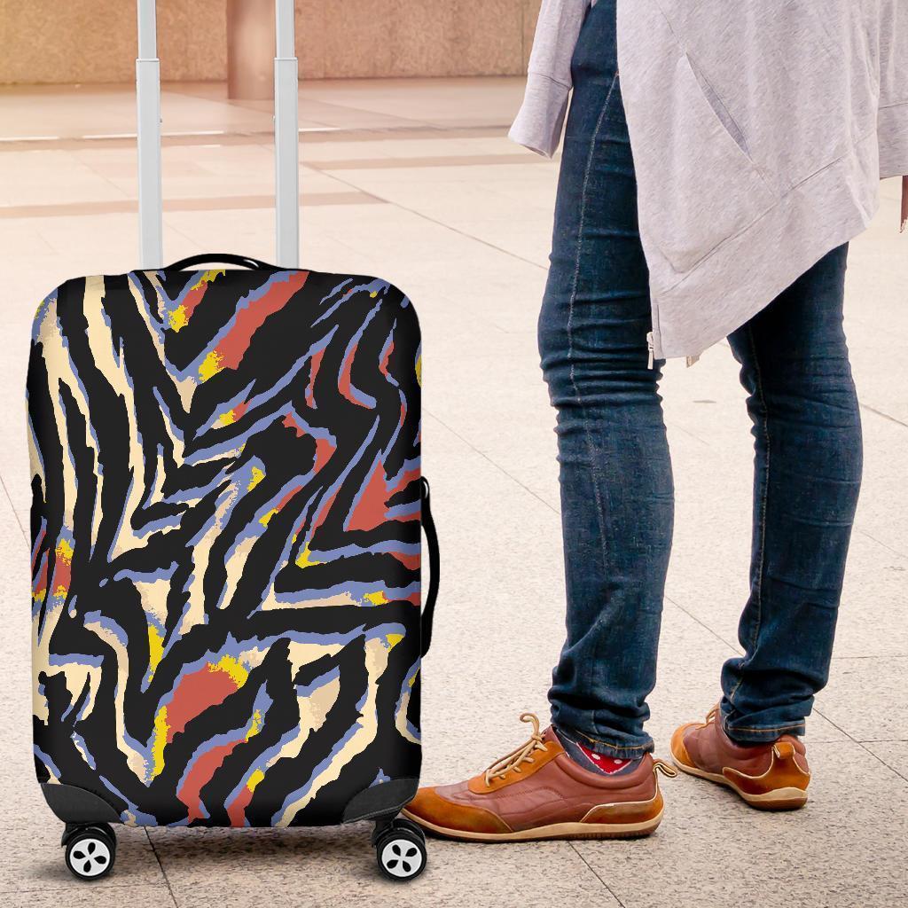 Abstract Zebra Pattern Print Luggage Cover GearFrost