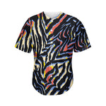 Abstract Zebra Pattern Print Men's Baseball Jersey