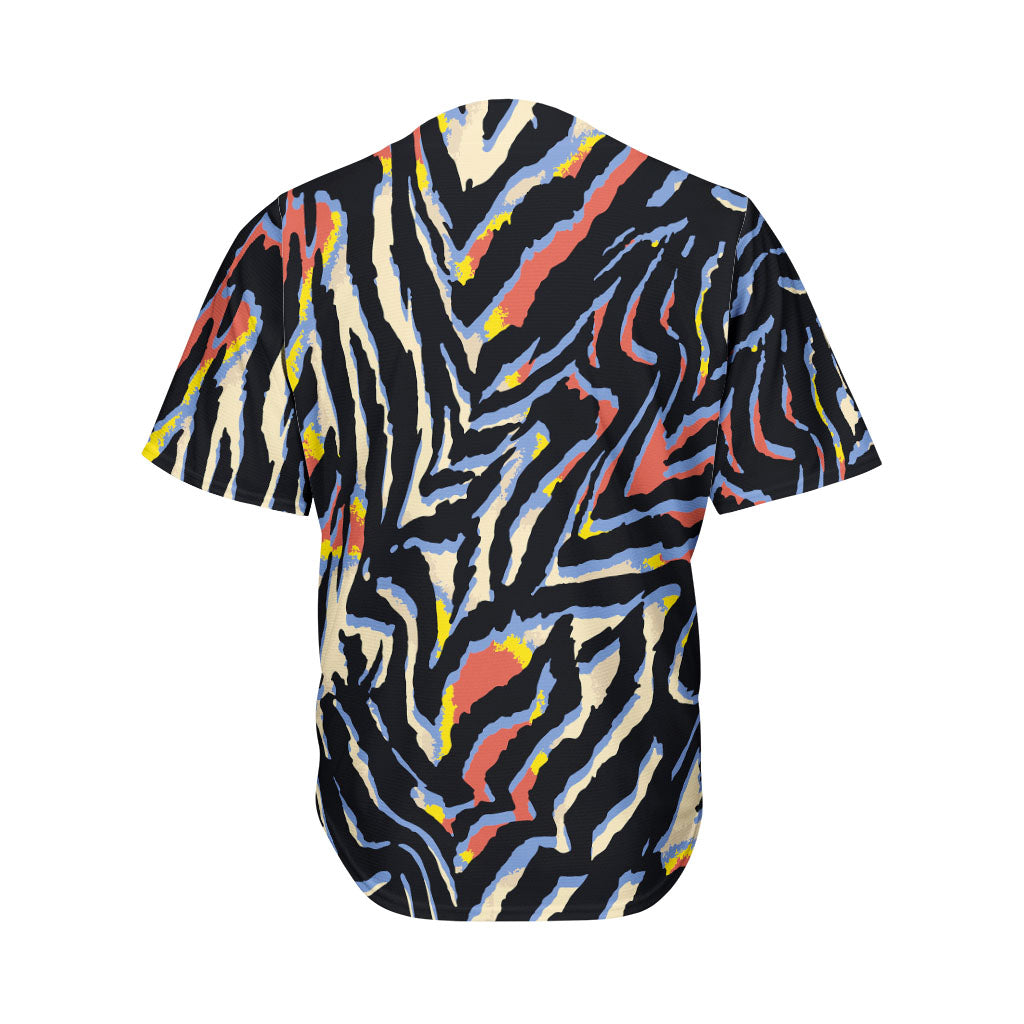 Abstract Zebra Pattern Print Men's Baseball Jersey