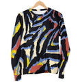 Abstract Zebra Pattern Print Men's Crewneck Sweatshirt
