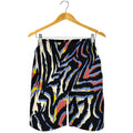 Abstract Zebra Pattern Print Men's Shorts