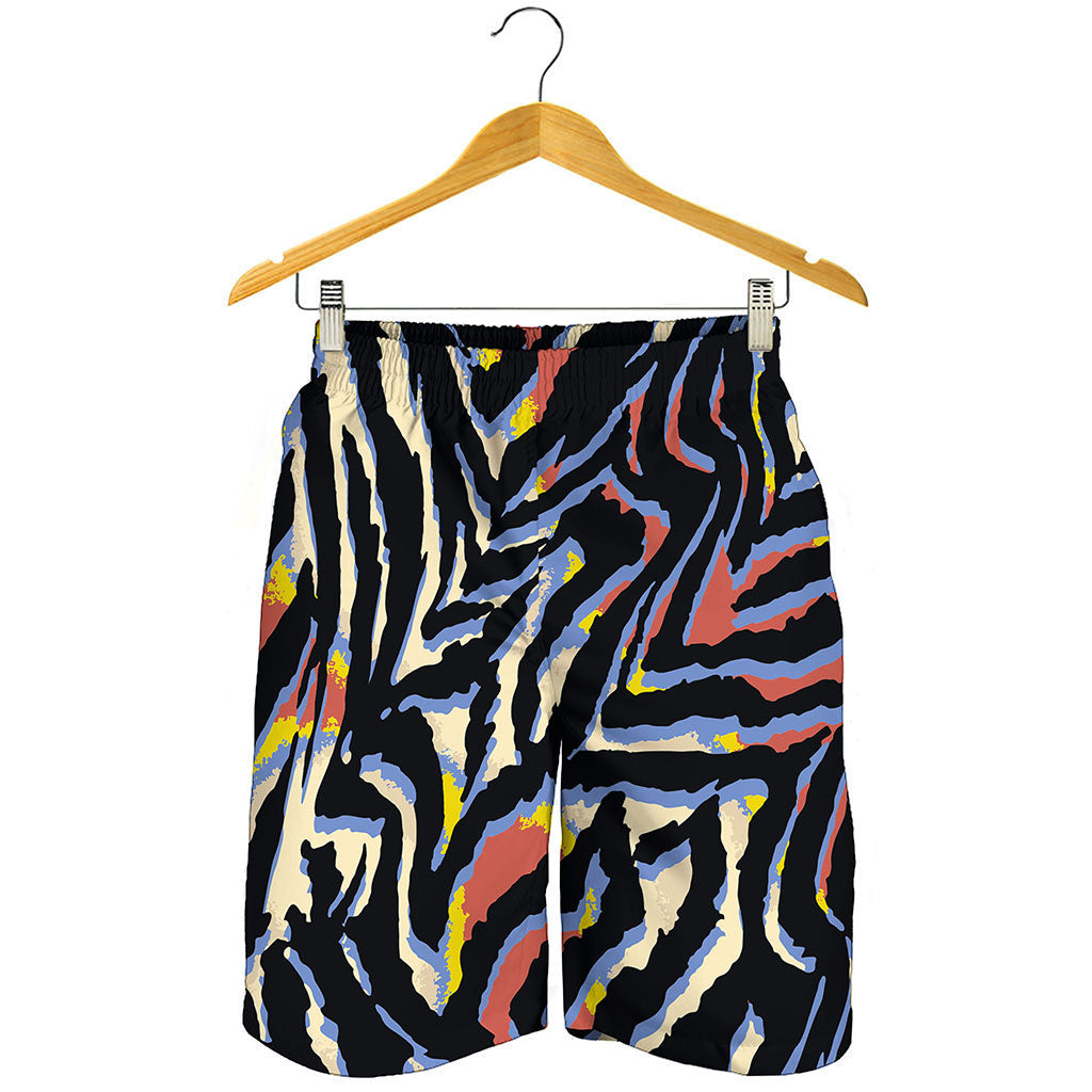 Abstract Zebra Pattern Print Men's Shorts