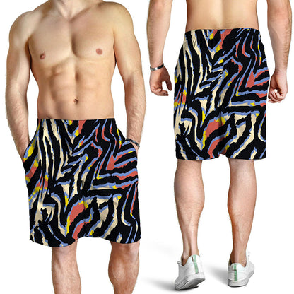 Abstract Zebra Pattern Print Men's Shorts