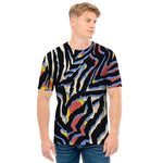 Abstract Zebra Pattern Print Men's T-Shirt