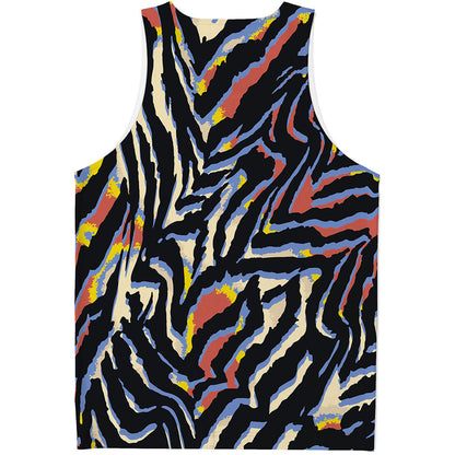 Abstract Zebra Pattern Print Men's Tank Top
