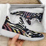 Abstract Zebra Pattern Print Mesh Knit Shoes GearFrost