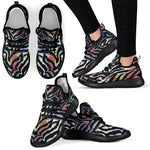 Abstract Zebra Pattern Print Mesh Knit Shoes GearFrost