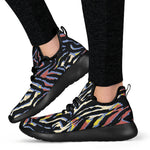 Abstract Zebra Pattern Print Mesh Knit Shoes GearFrost