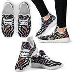 Abstract Zebra Pattern Print Mesh Knit Shoes GearFrost