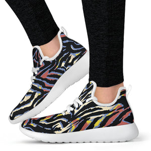 Abstract Zebra Pattern Print Mesh Knit Shoes GearFrost