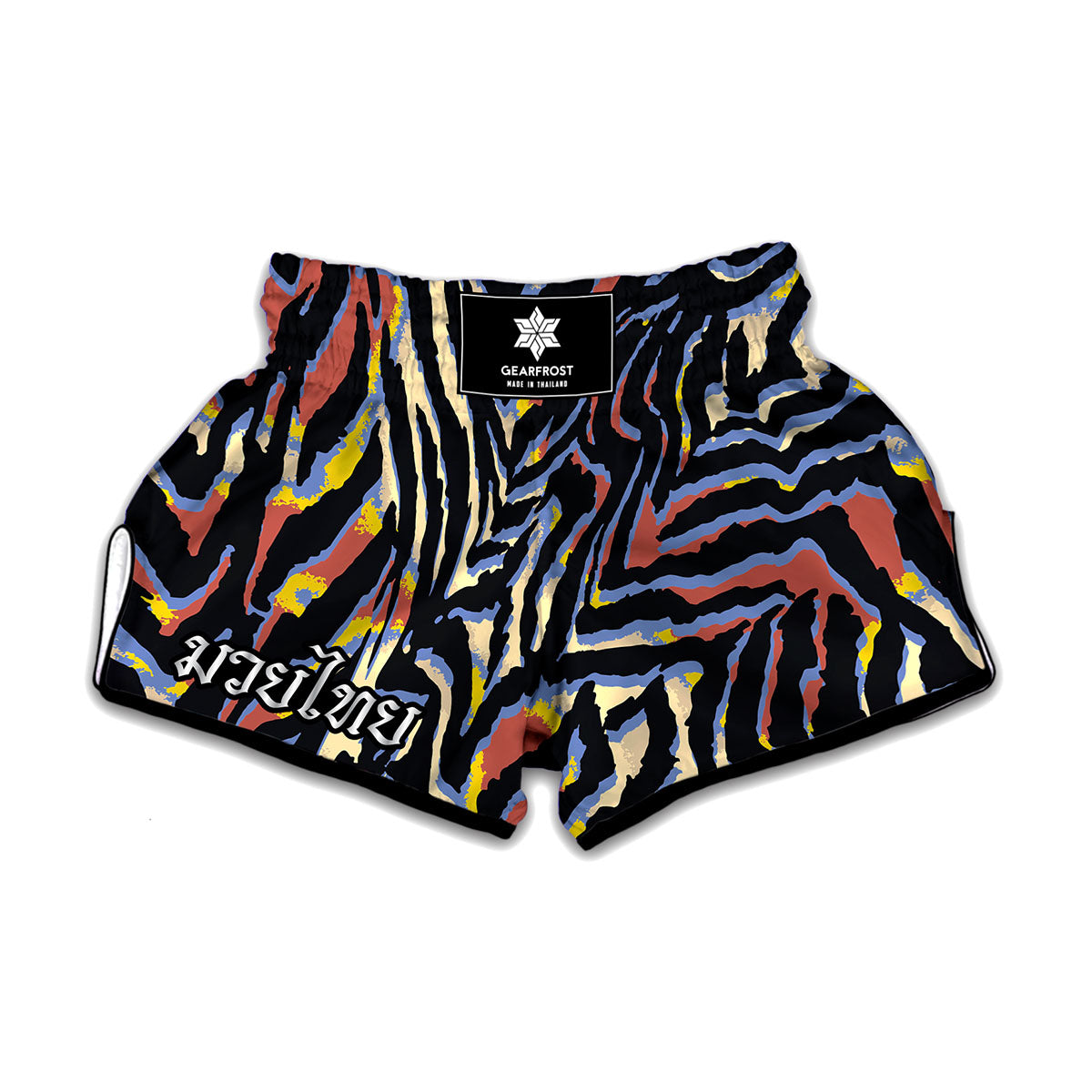 Abstract Zebra Pattern Print Muay Thai Boxing Shorts