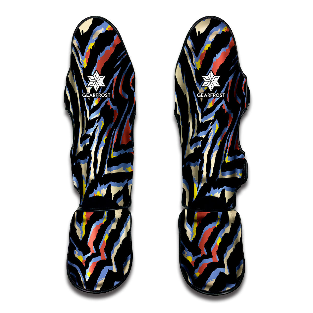 Abstract Zebra Pattern Print Muay Thai Shin Guard