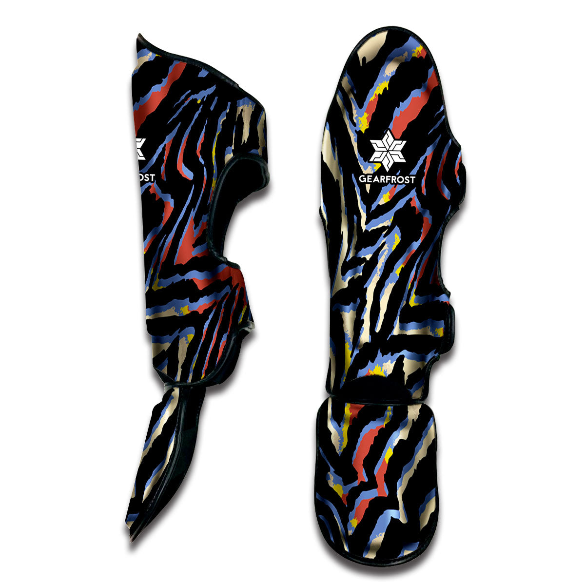 Abstract Zebra Pattern Print Muay Thai Shin Guard