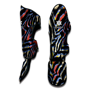 Abstract Zebra Pattern Print Muay Thai Shin Guard