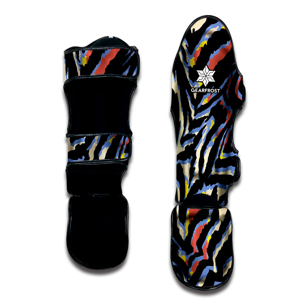 Abstract Zebra Pattern Print Muay Thai Shin Guard