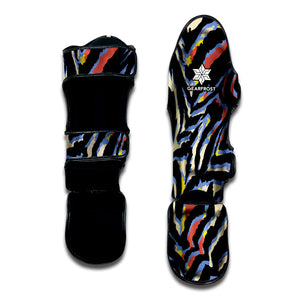 Abstract Zebra Pattern Print Muay Thai Shin Guard