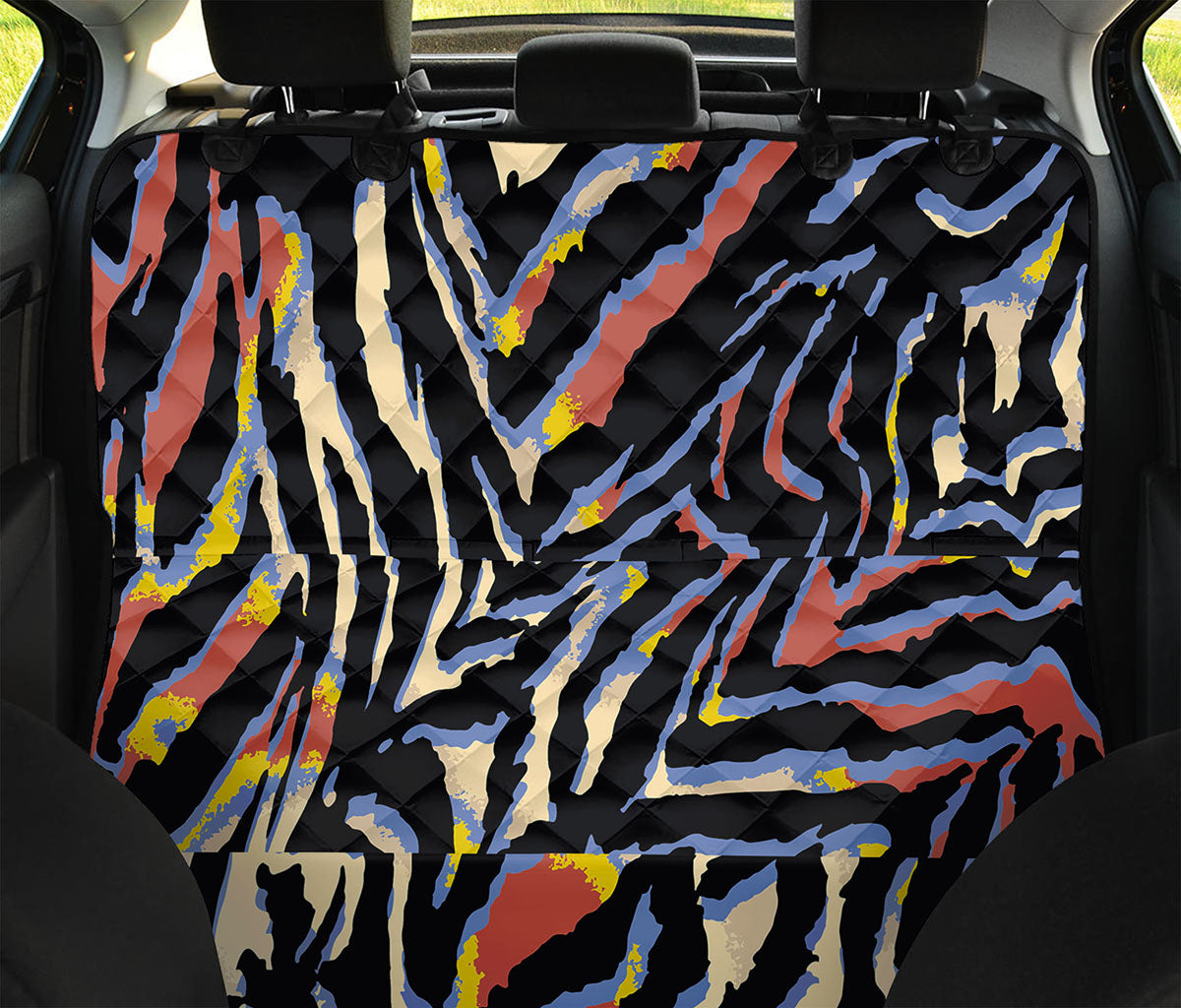 Abstract Zebra Pattern Print Pet Car Back Seat Cover