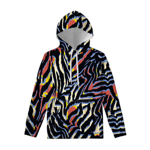 Abstract Zebra Pattern Print Pullover Hoodie