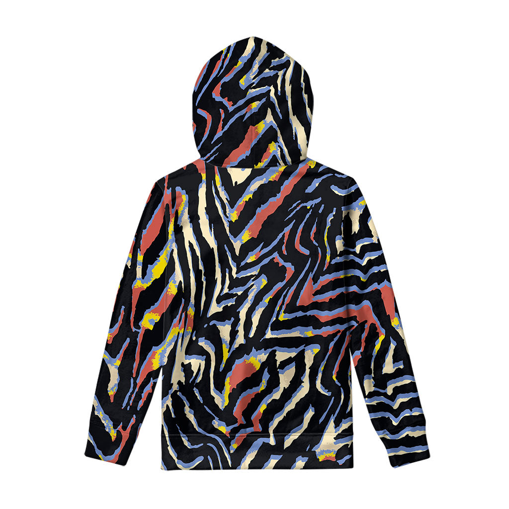 Abstract Zebra Pattern Print Pullover Hoodie