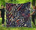 Abstract Zebra Pattern Print Quilt