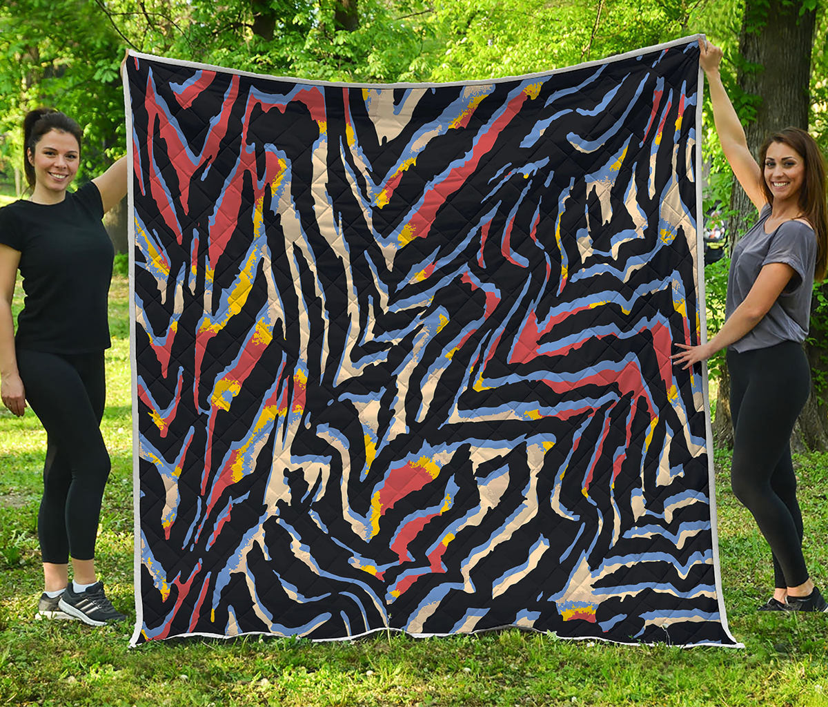 Abstract Zebra Pattern Print Quilt