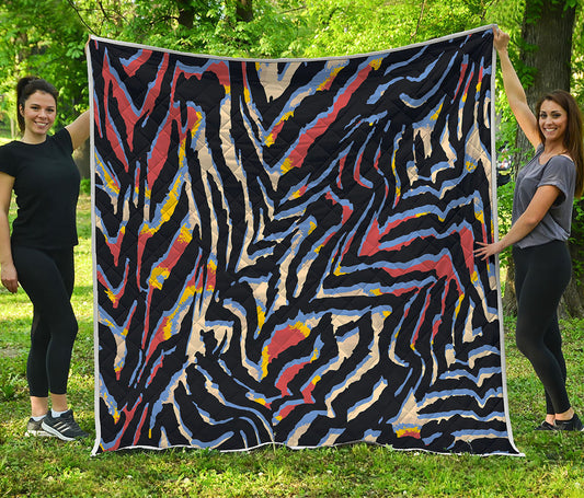 Abstract Zebra Pattern Print Quilt