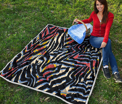 Abstract Zebra Pattern Print Quilt