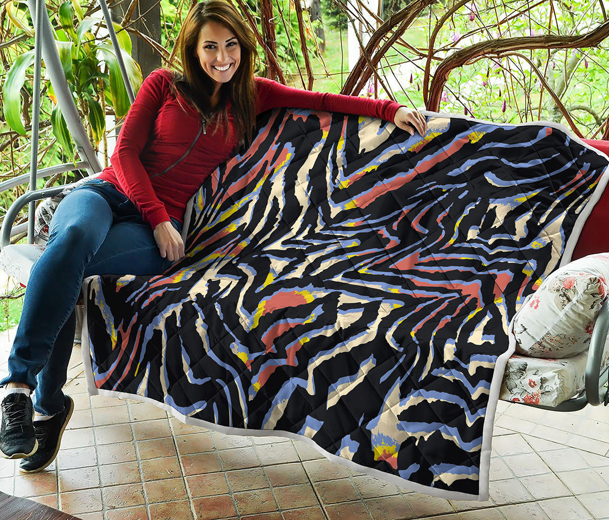 Abstract Zebra Pattern Print Quilt
