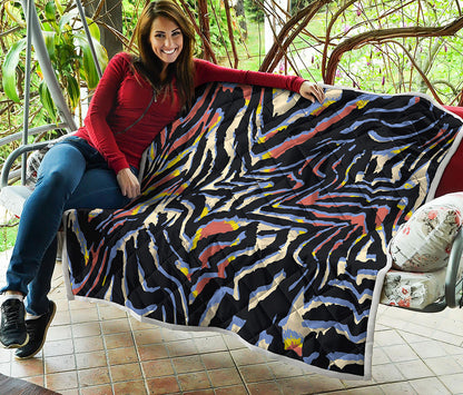 Abstract Zebra Pattern Print Quilt