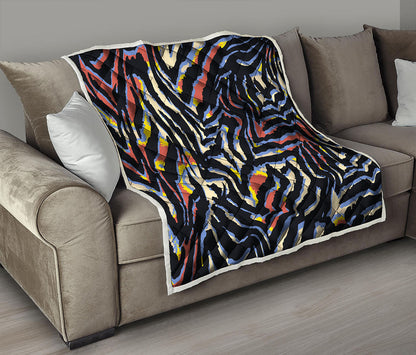 Abstract Zebra Pattern Print Quilt