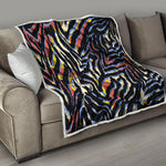 Abstract Zebra Pattern Print Quilt