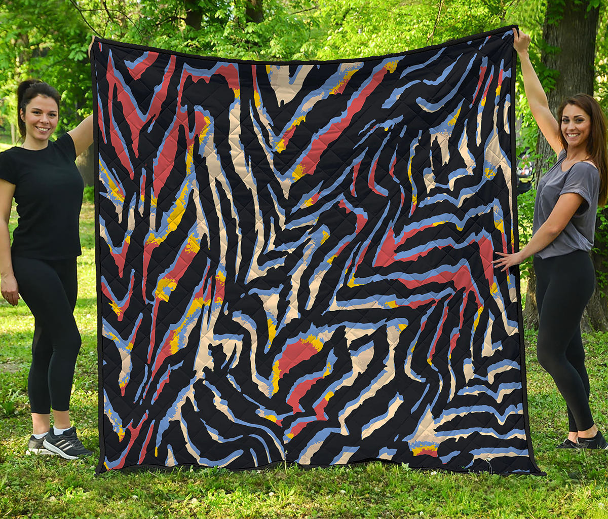 Abstract Zebra Pattern Print Quilt