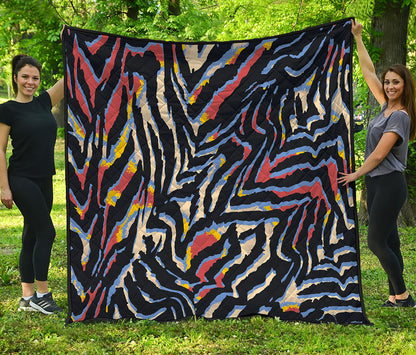 Abstract Zebra Pattern Print Quilt