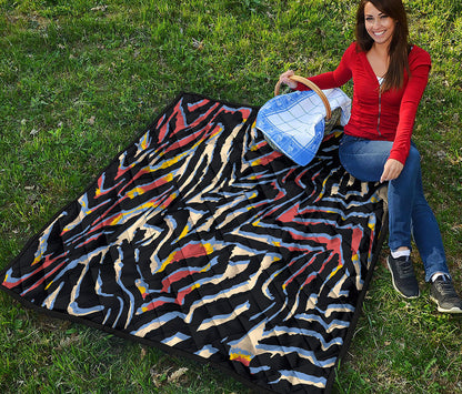 Abstract Zebra Pattern Print Quilt