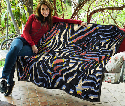 Abstract Zebra Pattern Print Quilt