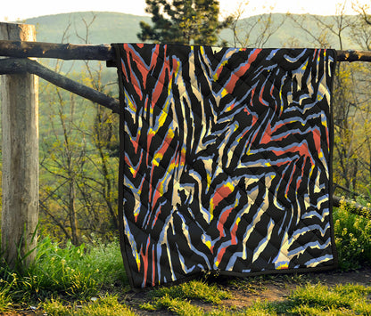 Abstract Zebra Pattern Print Quilt