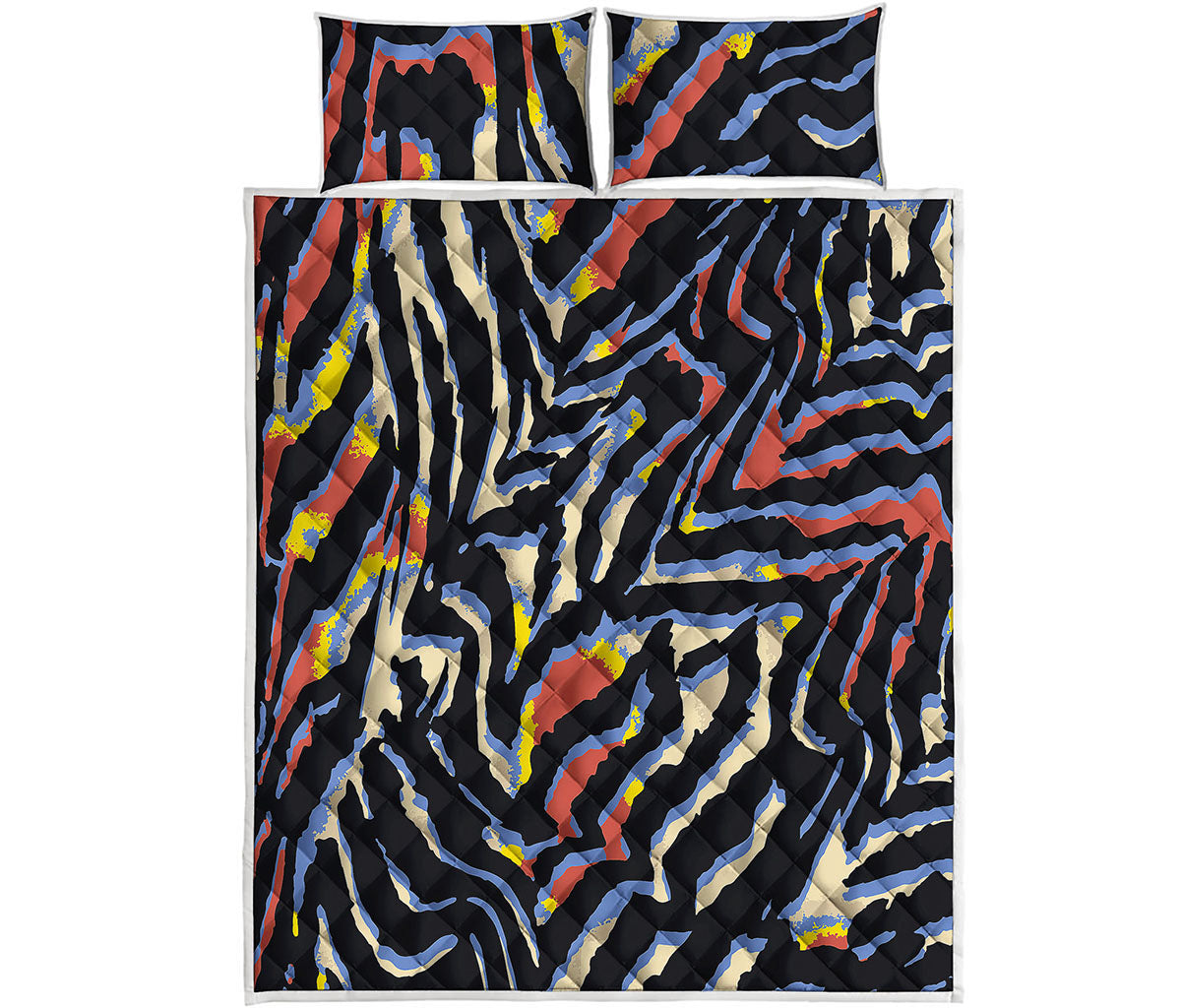 Abstract Zebra Pattern Print Quilt Bed Set