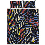 Abstract Zebra Pattern Print Quilt Bed Set