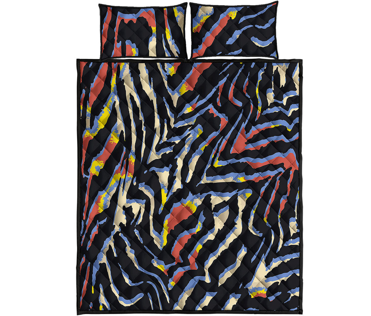 Abstract Zebra Pattern Print Quilt Bed Set