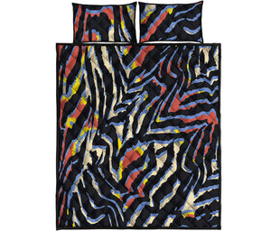 Abstract Zebra Pattern Print Quilt Bed Set