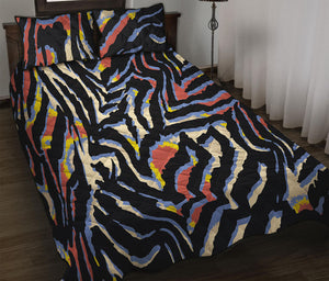 Abstract Zebra Pattern Print Quilt Bed Set