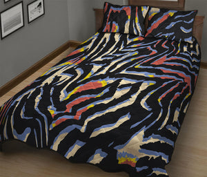 Abstract Zebra Pattern Print Quilt Bed Set