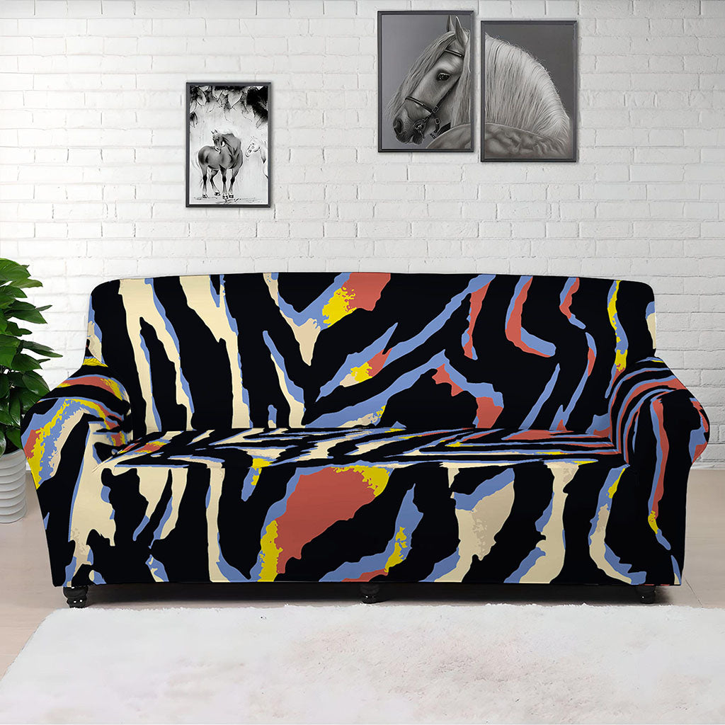 Abstract Zebra Pattern Print Sofa Cover