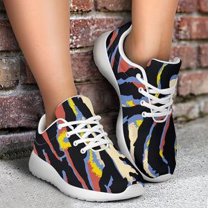 Abstract Zebra Pattern Print Sport Shoes GearFrost